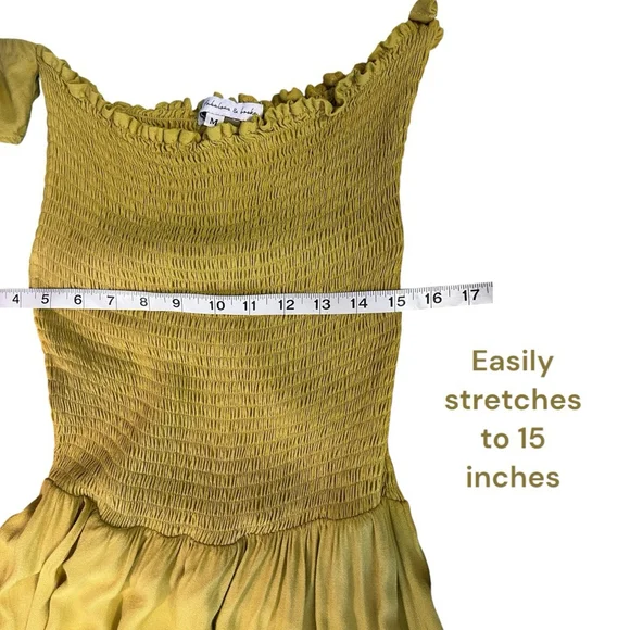 Young Fabulous & Broke Freida Off-the-shoulder Maxi Dress, M, Chartreuse Yellow - Picture 10 of 16